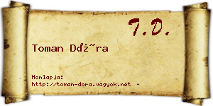 Toman Dóra névjegykártya